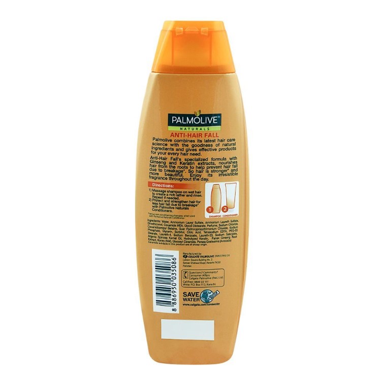 Palmolive Naturals Anti Hair Fall Shampoo, Ginseng & Keratin, For Weak & Brittle Hair, 180ml